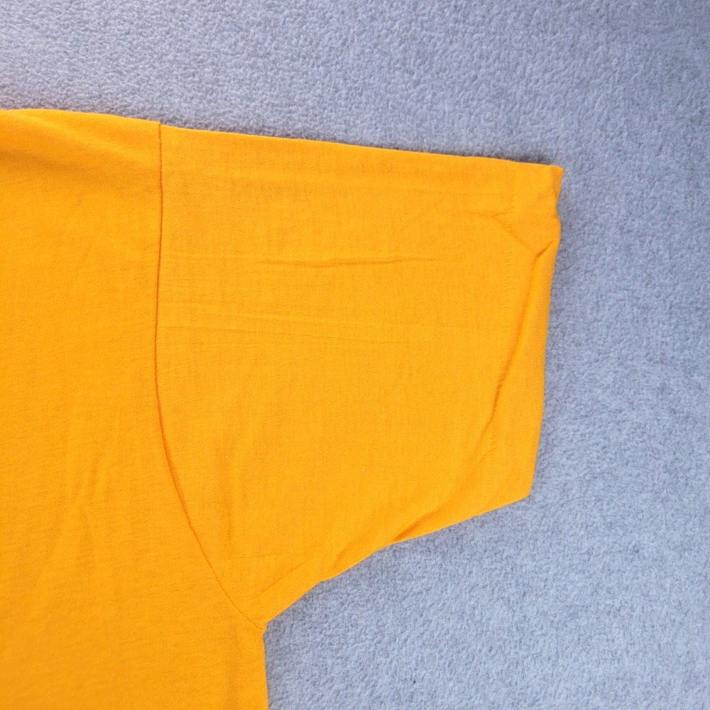 Screen Stars T-Shirt Mens Large Yellow Vintage 80s Blank Single Stitch USA 3901 - Picture 4 of 8